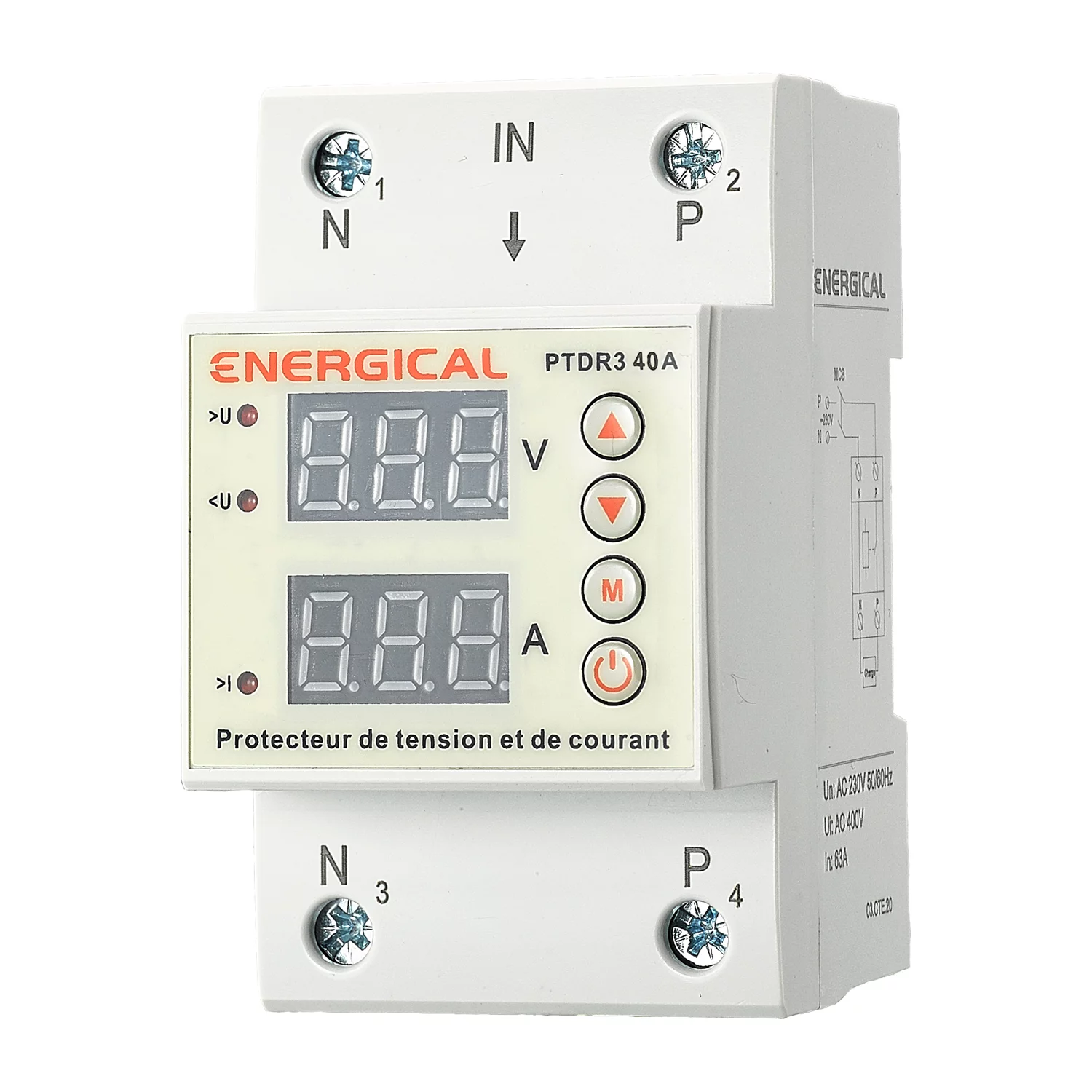 Protecteur de tension et courant réglable produits energical
