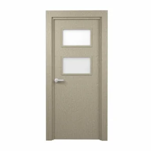 PORTE VITREE 1/2 EN MDF AGGLOMERE TUBULAIRE 830mm AVEC CADRE EN BOIS LATTE