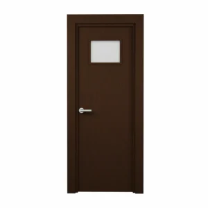 PORTE VITREE 1/3 EN MDF AGGLOMERE TUBULAIRE 830mm AVEC CADRE EN BOIS LATTE