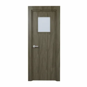 PORTE VITREE 1/3 EN MDF NID ABEILLE 730mm AVEC CADRE EN BOIS LATTE