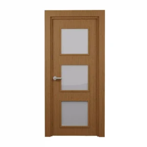 PORTE VITREE 1/1 EN MDF NID ABEILLE 730mm AVEC CADRE EN BOIS LATTE