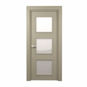 PORTE VITREE 1/1 EN MDF AGGLOMERE TUBULAIRE 830mm AVEC CADRE EN BOIS LATTE