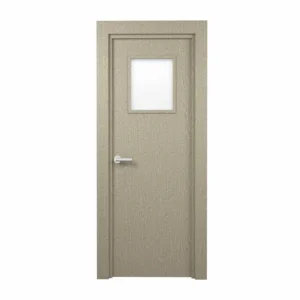 PORTE VITREE 1/3 EN MDF NID ABEILLE 830mm AVEC CADRE EN BOIS LATTE