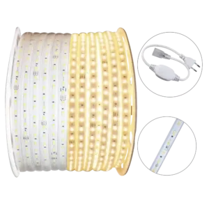 Pack ruban LED 1 ligne 9W lumière jaune avec transformateur